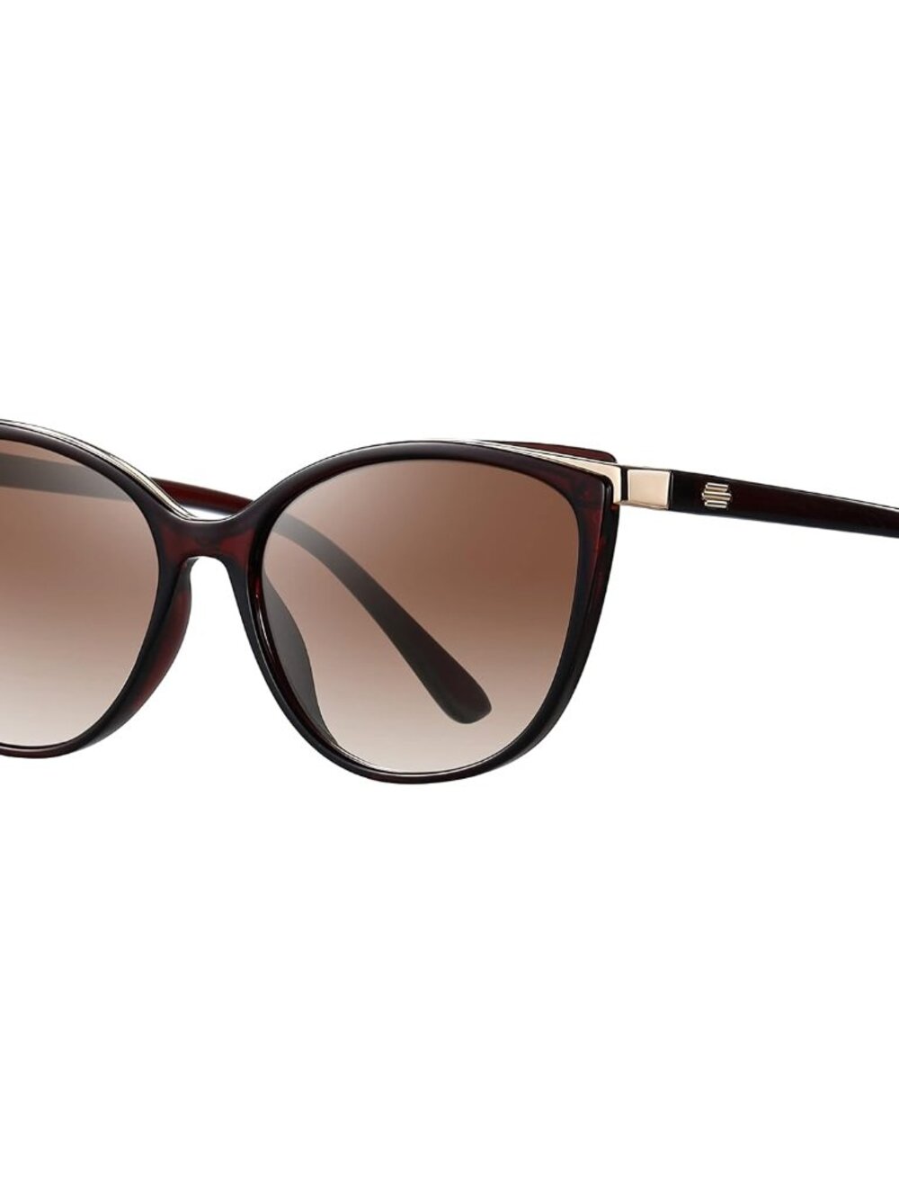 Stylish Soft Cat Eye Sunglasses for Women with UV400 Protection & Brown Lenses